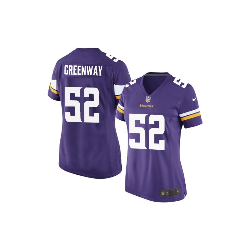 Cheap Chad Greenway Vikings Women Jersey From China Purple Game #52