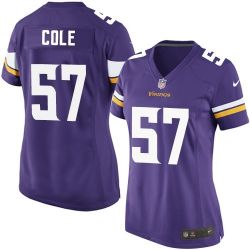 Cheap Audie Cole Vikings Women Jersey From China Purple Game #57