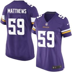 Cheap Casey Matthews Vikings Women Jersey From China Purple Game #59