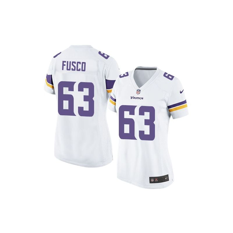 Cheap Brandon Fusco Vikings Women Jersey From China White Game #63