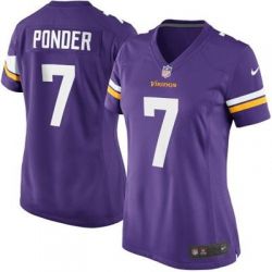 Cheap Christian Ponder Vikings Women Jersey From China new-Purple Game #7