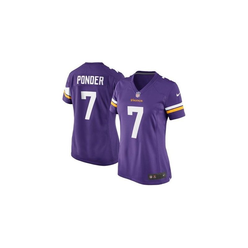 Cheap Christian Ponder Vikings Women Jersey From China new-Purple Game #7