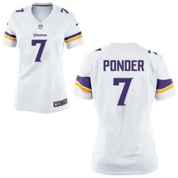 Cheap Christian Ponder Vikings Women Jersey From China new-White Game #7