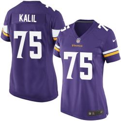 Cheap Matt Kalil Vikings Women Jersey From China Purple Game #75