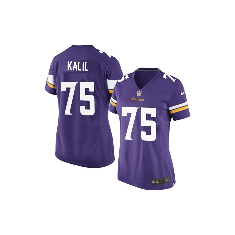 Cheap Matt Kalil Vikings Women Jersey From China Purple Game #75