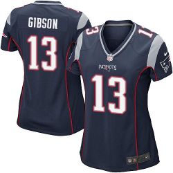 Cheap Brandon Gibson Patriots Women Jersey From China Blue Game #13