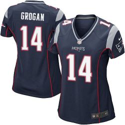 Cheap Steve Grogan Patriots Women Jersey From China Blue Game #14