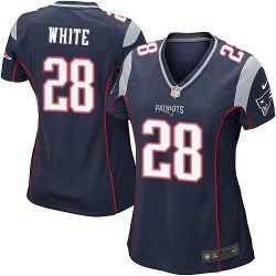 Cheap James White Patriots Women Jersey From China Blue Game #28