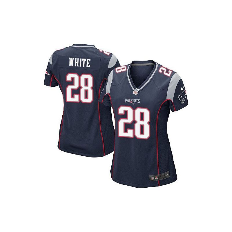 Cheap James White Patriots Women Jersey From China Blue Game #28