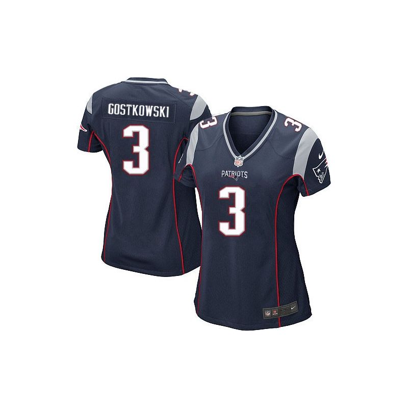 Cheap Stephen Gostkowski Patriots Women Jersey From China Blue Game #3