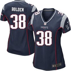 Cheap Brandon Bolden Patriots Women Jersey From China Blue Game #38