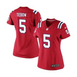 Cheap Tim Tebow Patriots Women Jersey From China Red Game #5