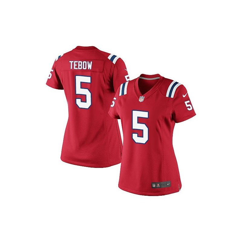 Cheap Tim Tebow Patriots Women Jersey From China Red Game #5