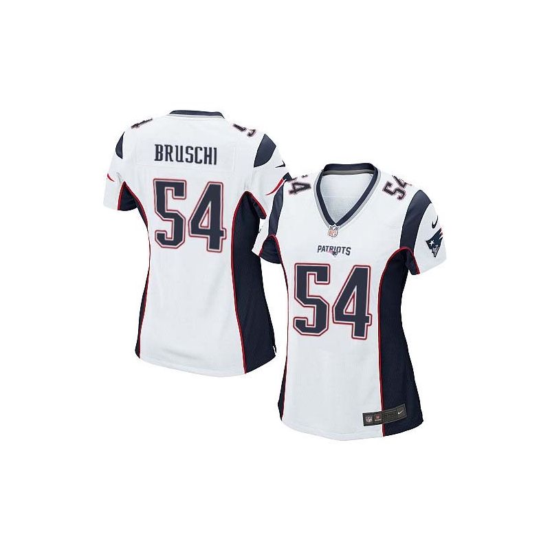Cheap Tedy Bruschi Patriots Women Jersey From China White Game #54