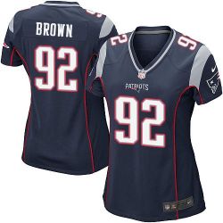 Cheap Malcom Brown Patriots Women Jersey From China Blue Game #92