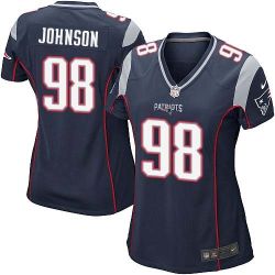 Cheap Antonio Johnson Patriots Women Jersey From China Blue Game #98