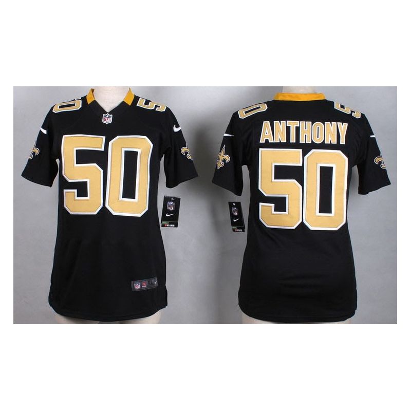 Cheap Stephone Anthony Saints Women Jersey From China Black Game #50