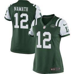 Cheap Joe Namath Jets Women Jersey From China Green Game #12