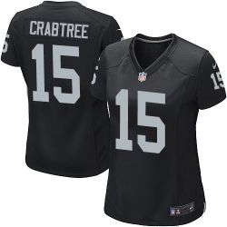 Cheap Michael Crabtree Raiders Women Jersey From China Black Game #15
