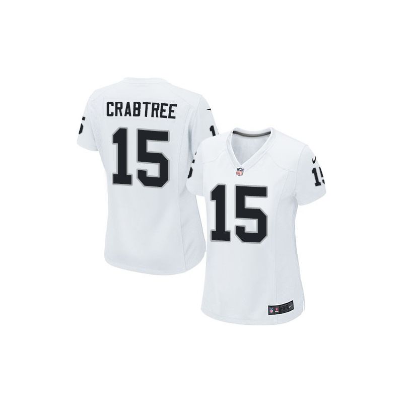 Cheap Michael Crabtree Raiders Women Jersey From China White Game #15