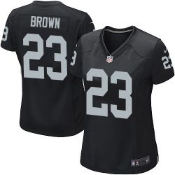 Cheap Tarell Brown Raiders Women Jersey From China Black Game #23