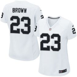 Cheap Tarell Brown Raiders Women Jersey From China White Game #23
