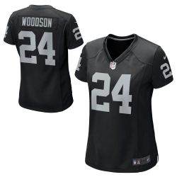 Cheap Charles Woodson Raiders Women Jersey From China Black Game #24