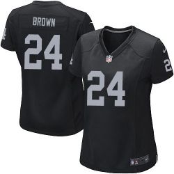 Cheap Willie Brown Raiders Women Jersey From China Black Game #24