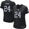 Cheap Willie Brown Raiders Women Jersey From China Black Game #24
