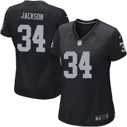 Cheap Bo Jackson Raiders Women Jersey From China Black Game #34