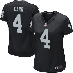 Cheap Derek Carr Raiders Women Jersey From China Black Game #4