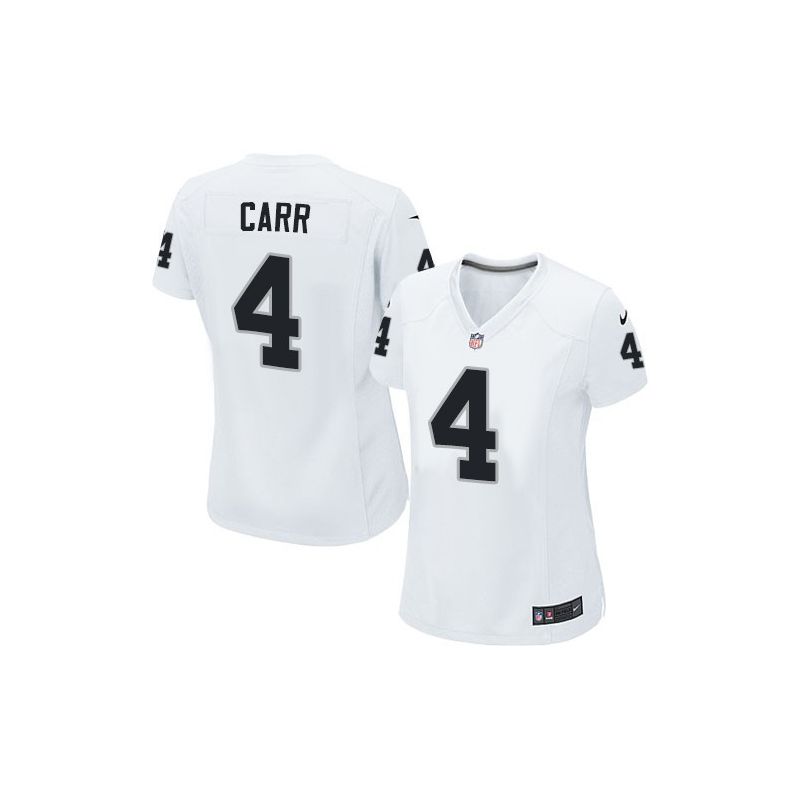 Cheap Derek Carr Raiders Women Jersey From China White Game #4