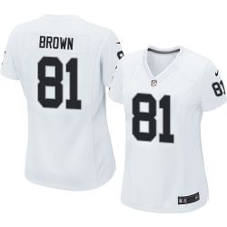 Cheap Tim Brown Raiders Women Jersey From China White Game #81