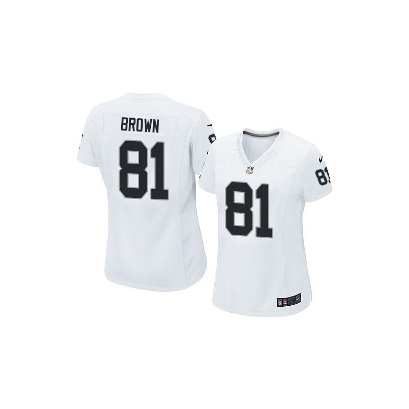 Cheap Tim Brown Raiders Women Jersey From China White Game #81