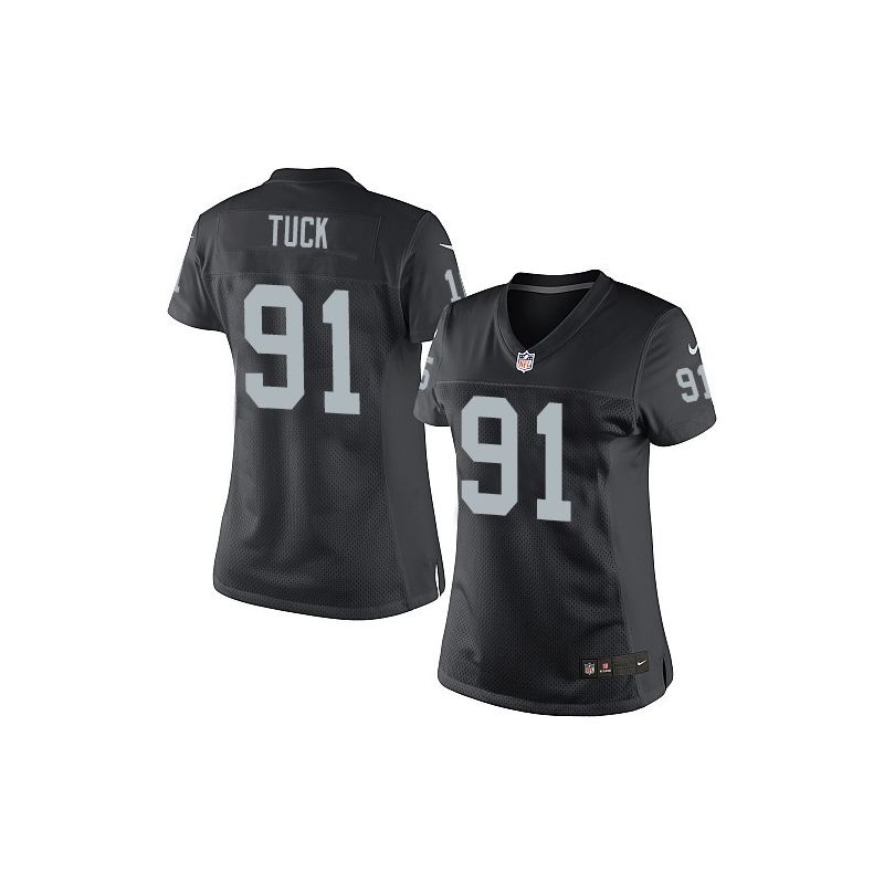 Cheap Justin Tuck Raiders Women Jersey From China Black Game #91