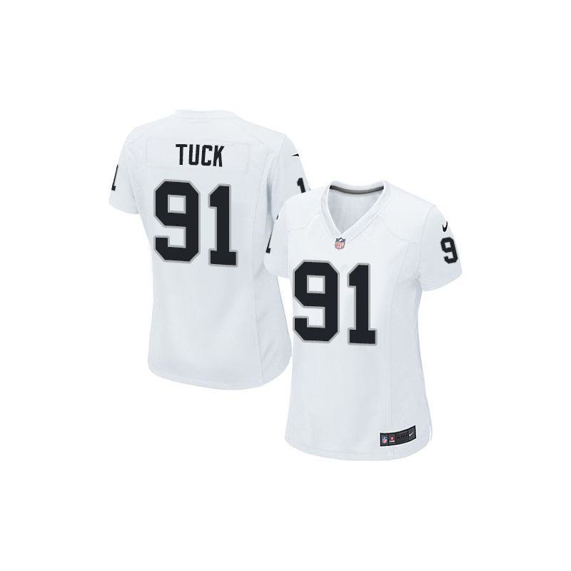 Cheap Justin Tuck Raiders Women Jersey From China White Game #91