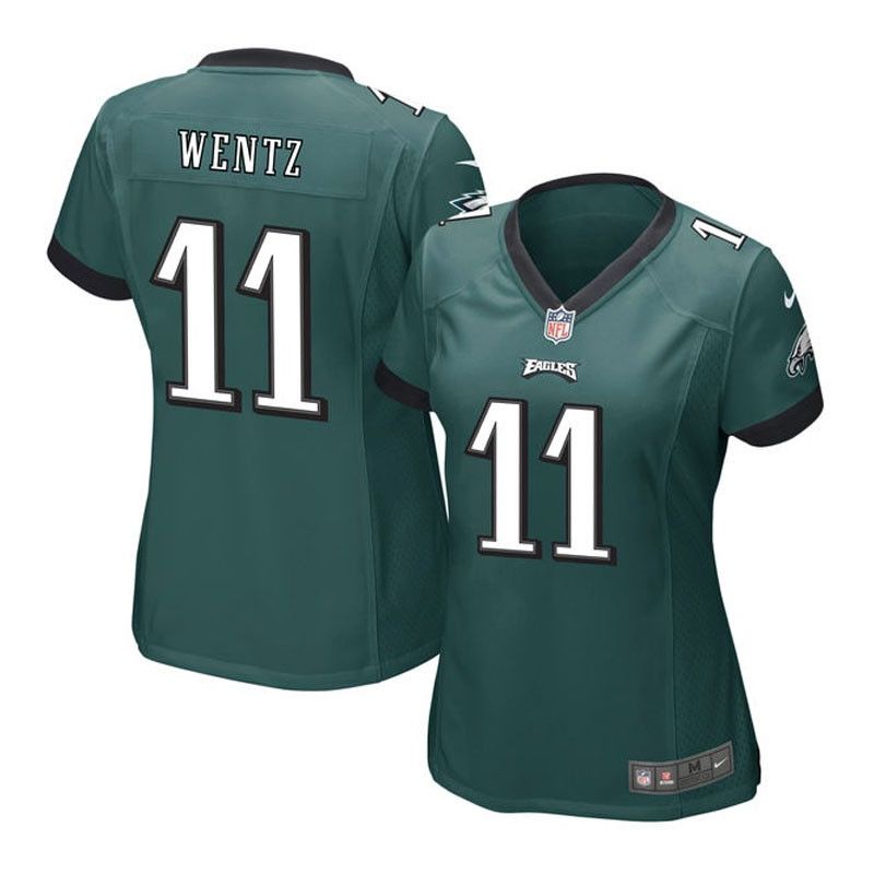 Cheap Carson Wentz Eagles Women Jersey From China Green Game #11