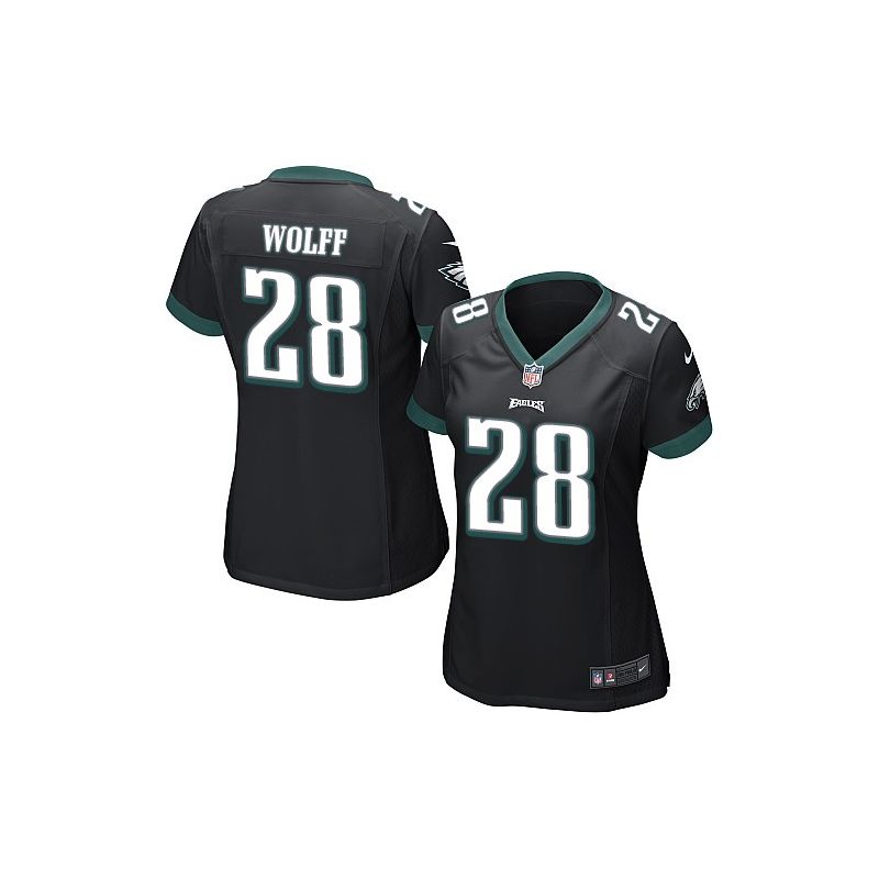 Cheap Earl Wolff Eagles Women Jersey From China Black Game #28