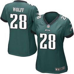 Cheap Earl Wolff Eagles Women Jersey From China Green Game #28