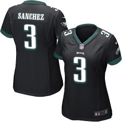 Cheap Mark Sanchez Eagles Women Jersey From China Black Game #3