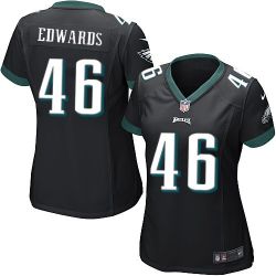 Cheap Herman Edwards Eagles Women Jersey From China Black Game #46