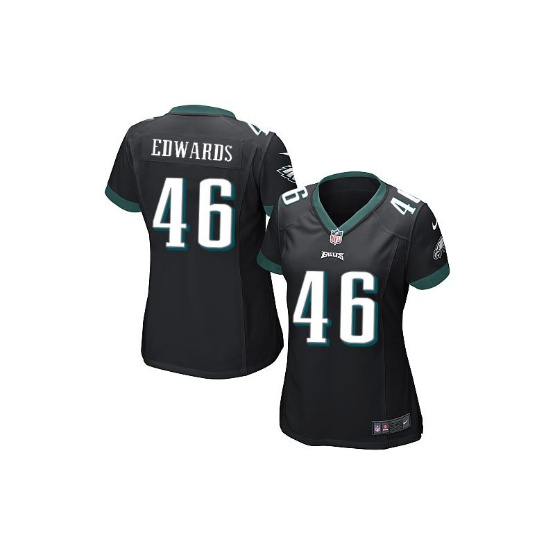 Cheap Herman Edwards Eagles Women Jersey From China Black Game #46