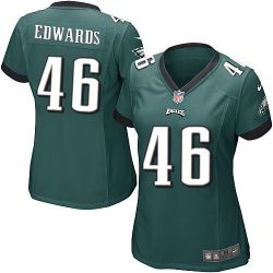 Cheap Herman Edwards Eagles Women Jersey From China Green Game #46