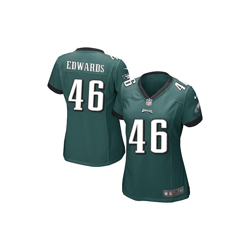 Cheap Herman Edwards Eagles Women Jersey From China Green Game #46