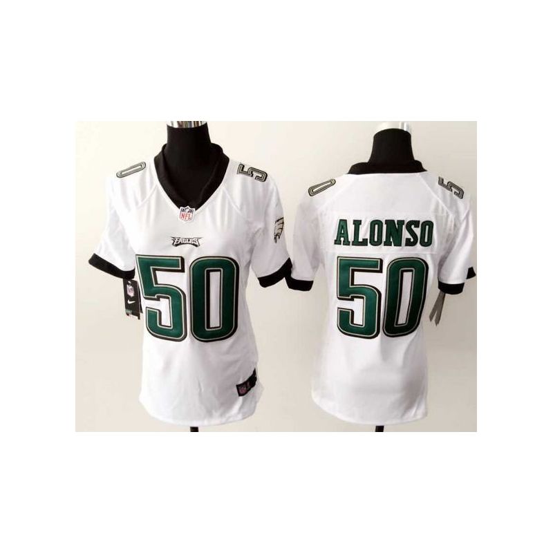 Cheap Kiko Alonso Eagles Women Jersey From China White Game #50