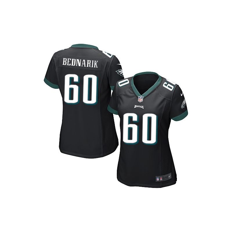 Cheap Chuck Bednarik Eagles Women Jersey From China Black Game #60