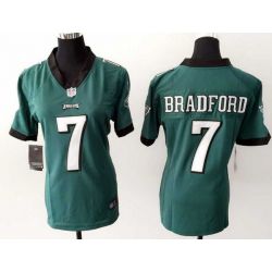 Cheap Sam Bradford Eagles Women Jersey From China Green Game #7