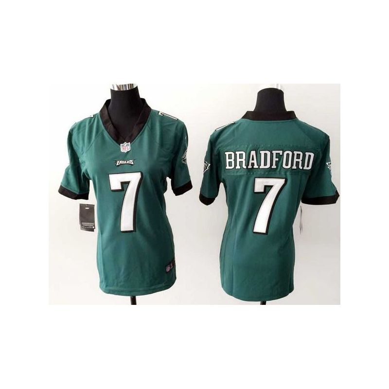 Cheap Sam Bradford Eagles Women Jersey From China Green Game #7