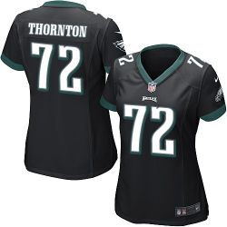 Cheap Cedric Thornton Eagles Women Jersey From China Black Game #72