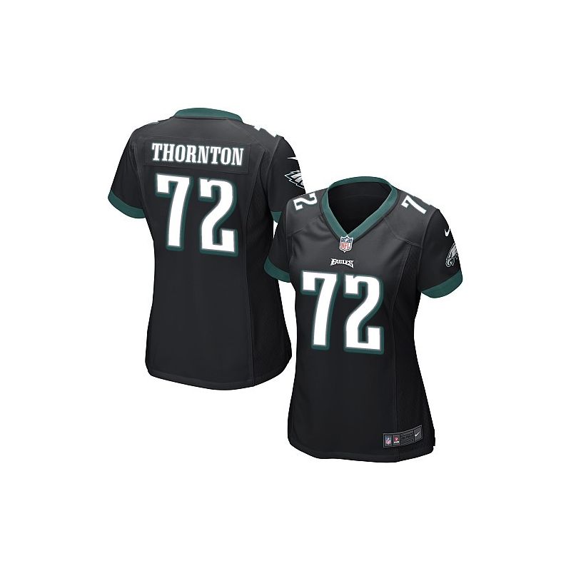 Cheap Cedric Thornton Eagles Women Jersey From China Black Game #72